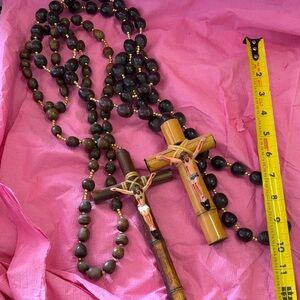 Wooden Rosary Beads with Crucifix